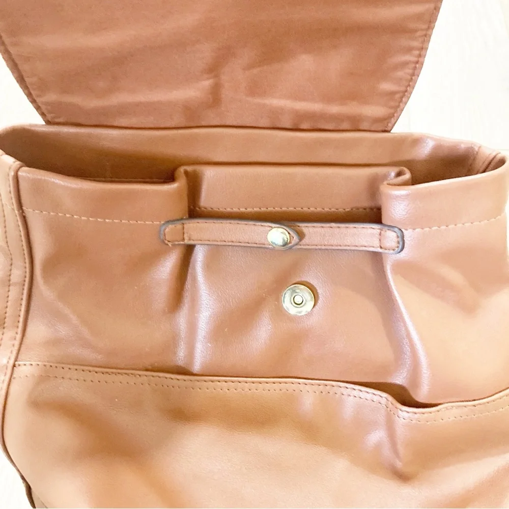 Elegant Tan Leather Backpack